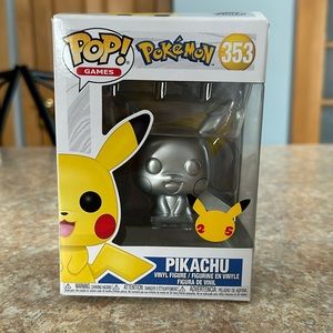 Pikachu Pokémon 25th Anniverary Metallic Funko Pop Number 353